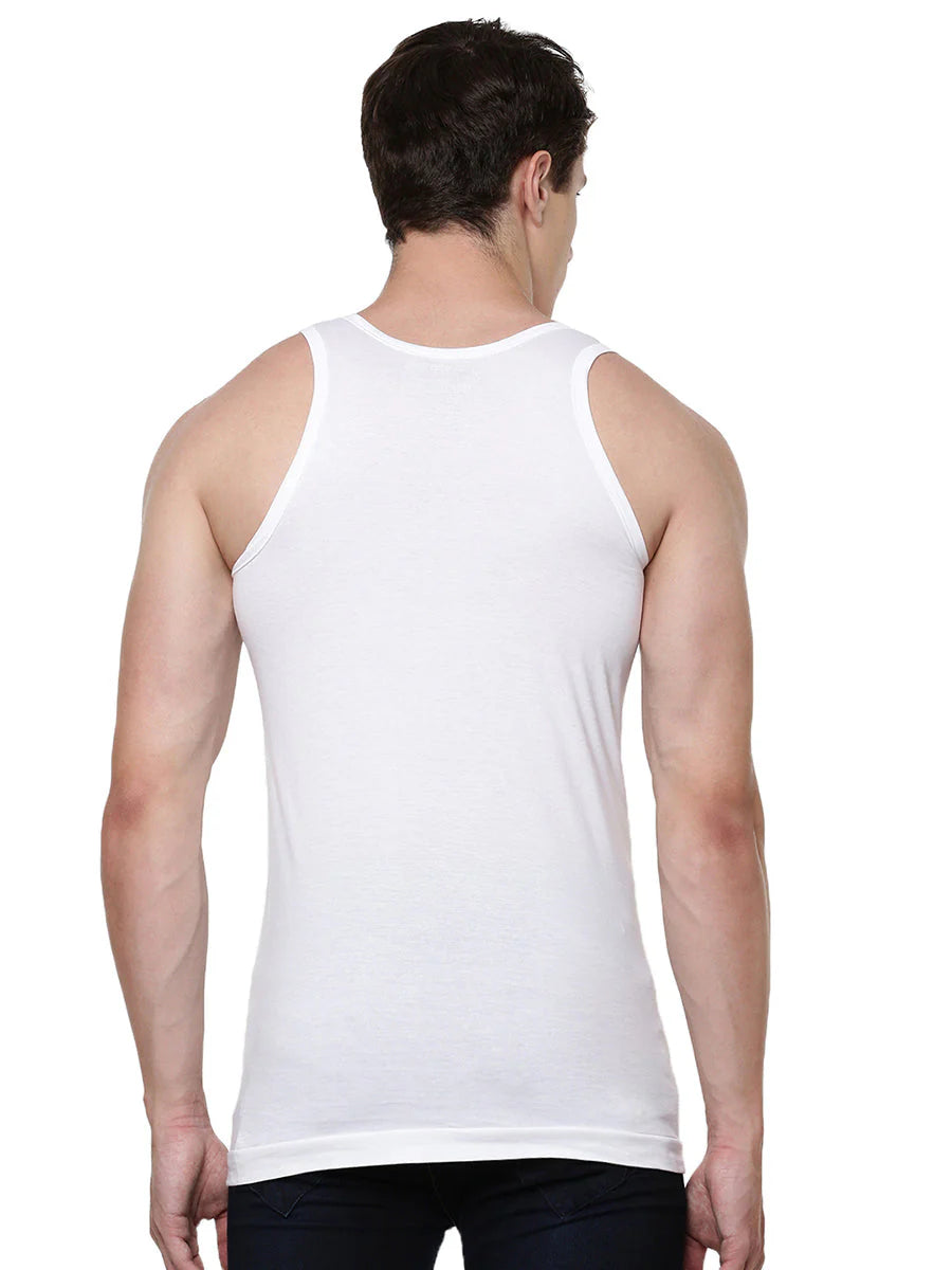 Ramraj Men's 100 % Combed Cotton White Vest RN Romex 2 Piece Value Pack