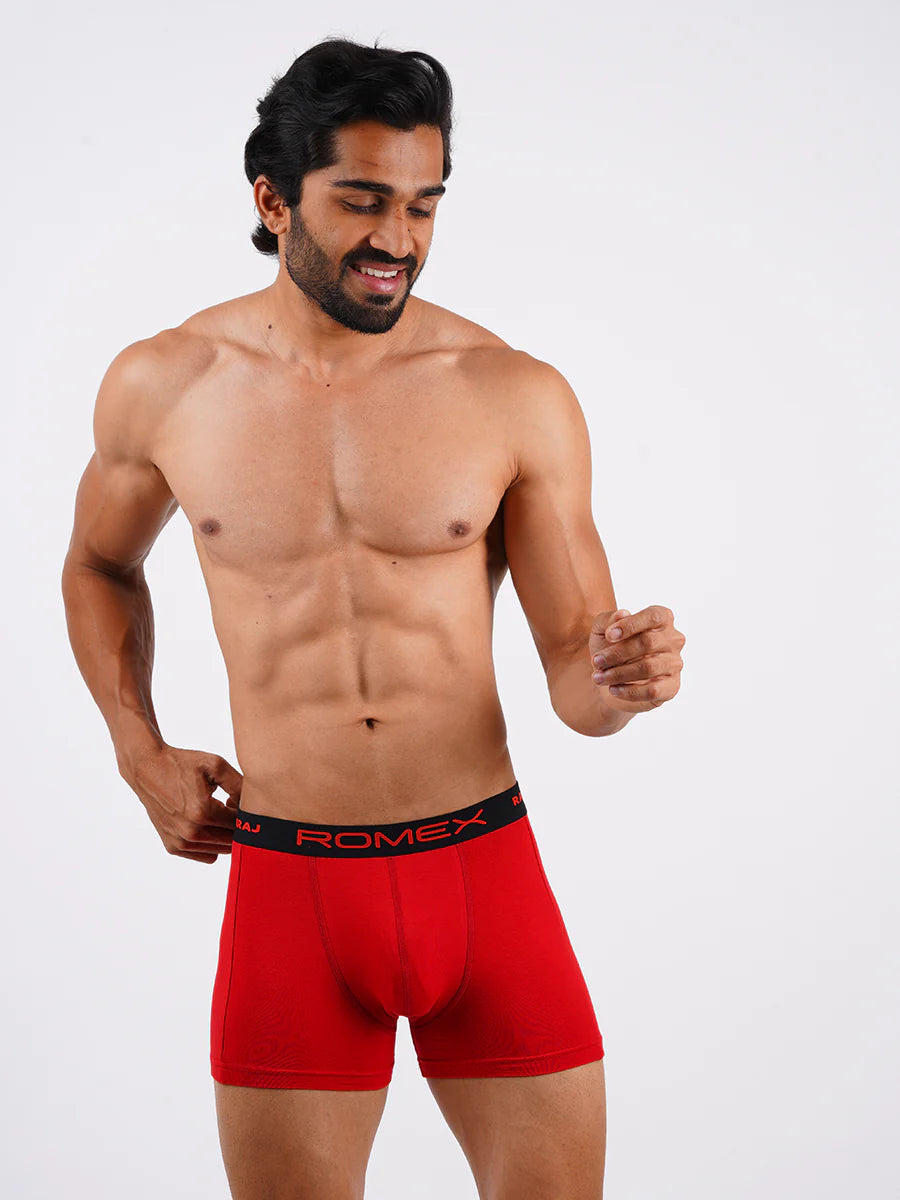 Ramraj Men's Combed Cotton Assorted Colour Without Pocket Trunk Romex (Pack of 2)