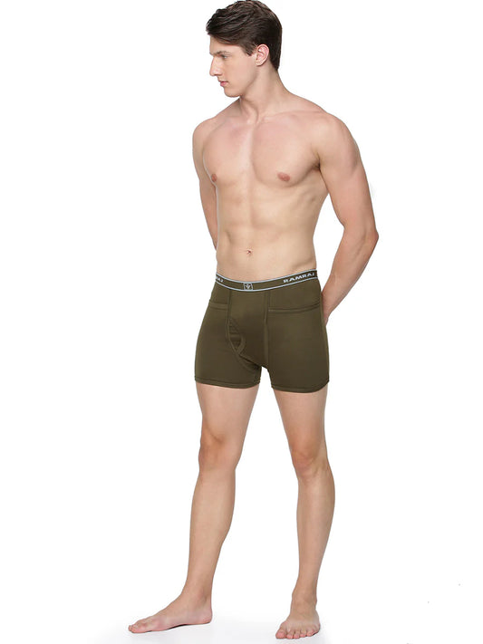 Ramraj Men's 100% Combed Cotton Assorted Colour Pocket Trunk Softex (Pack of 2)