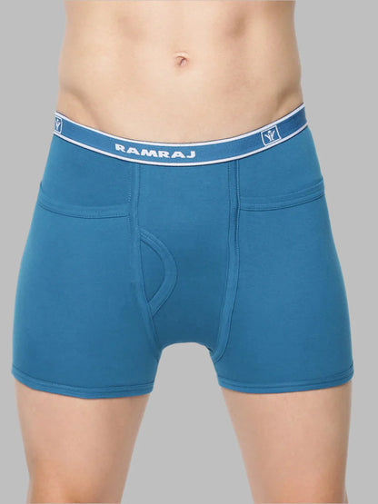 Ramraj Men's 100% Combed Cotton Assorted Colour Pocket Trunk Softex (Pack of 2)