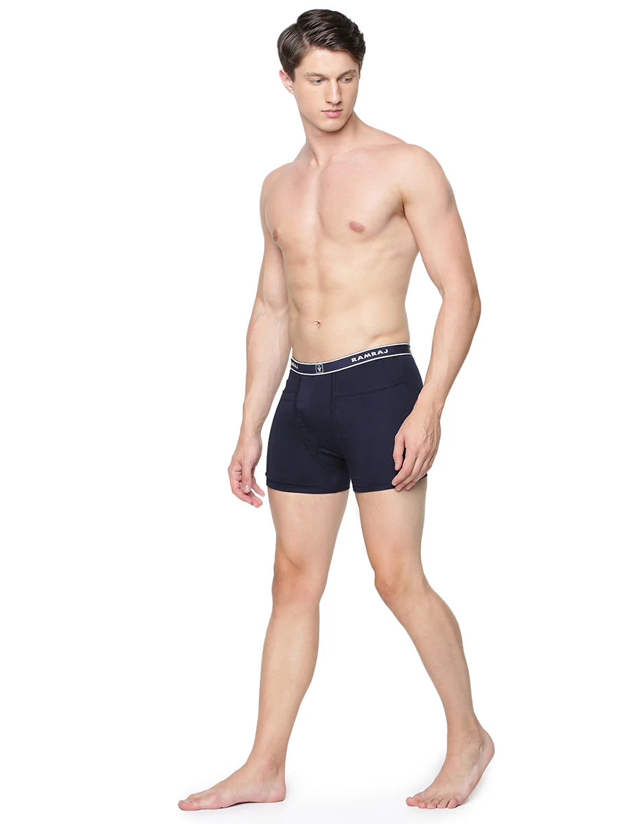 Ramraj Men's 100% Combed Cotton Assorted Colour Pocket Trunk Softex (Pack of 2)