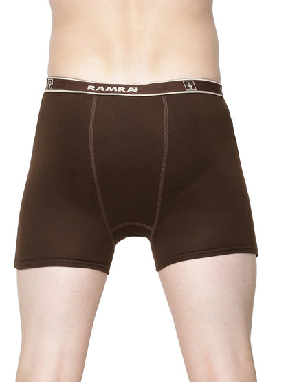 Ramraj Men's 100% Combed Cotton Assorted Colour Pocket Trunk Softex (Pack of 2)