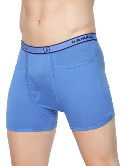 Ramraj Men's 100% Combed Cotton Assorted Colour Pocket Trunk Softex (Pack of 2)