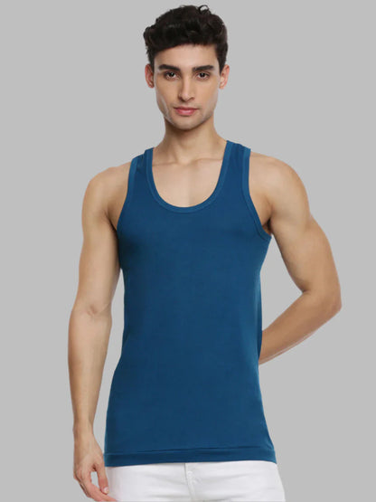 Men 100% Combed Cotton Assorted Colour Vest RN Sukra (Pack of 2)