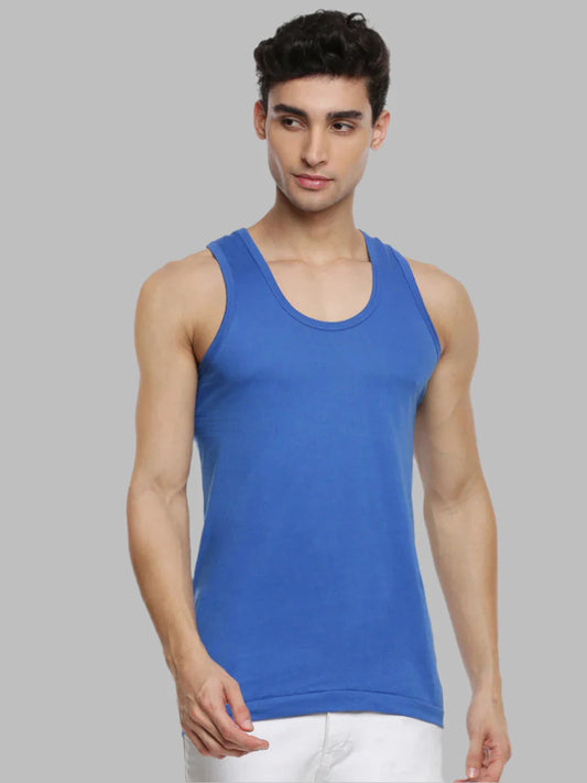 Men 100% Combed Cotton Assorted Colour Vest RN Sukra (Pack of 2)