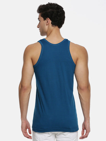 Men 100% Combed Cotton Assorted Colour Vest RN Sukra (Pack of 2)