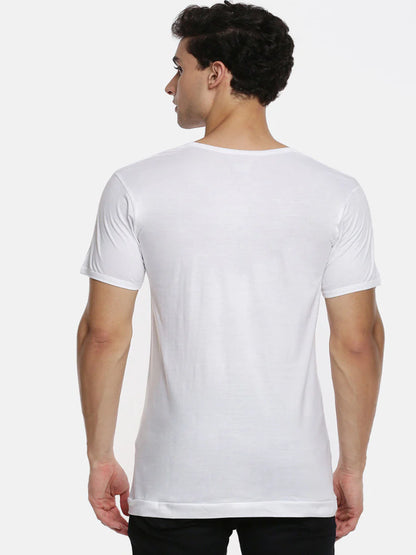 Men 100% Combed Cotton White Vest RNS Sukra (Pack of 2)